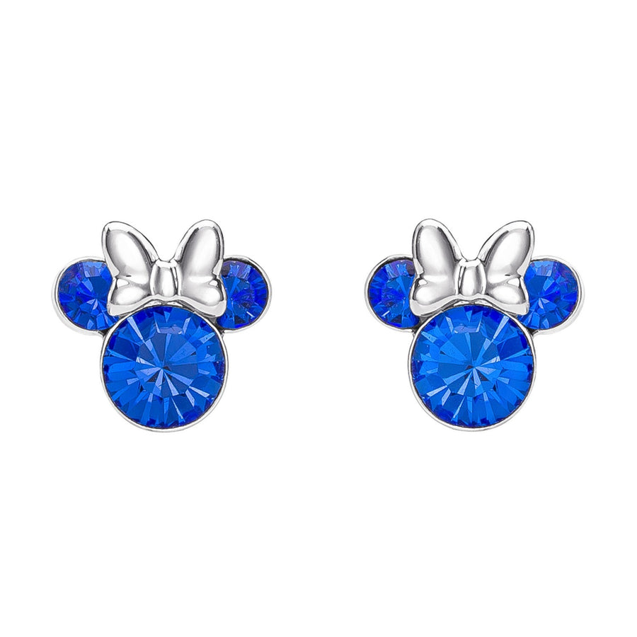 Disney Mickey & Minnie Sterling Silver Mouse September Birthstone Crystal Stud Blue Earrings E905162RSEPL PH