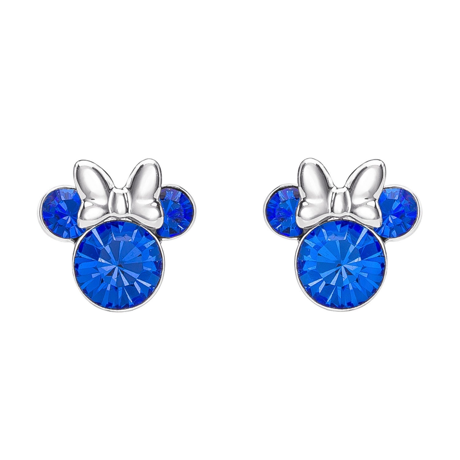Disney Mickey & Minnie Sterling Silver 925 Mouse September Birthstone Crystal Stud Blue Earrings E905162RSEPL.PH