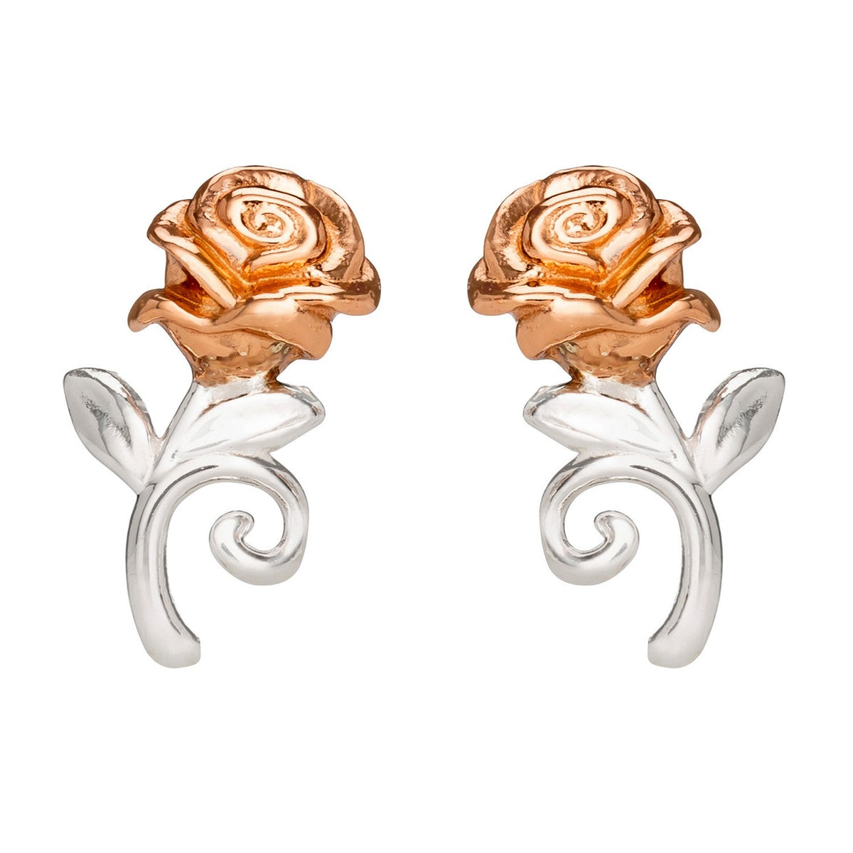 Disney Princess Sterling Silver 925 Tt Plt Beauty & The Beast Rose Stud Orange Earrings E905453TL.PH