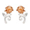 Disney Princess Sterling Silver 925 Tt Plt Beauty & The Beast Rose Stud Orange Earrings E905453TL.PH