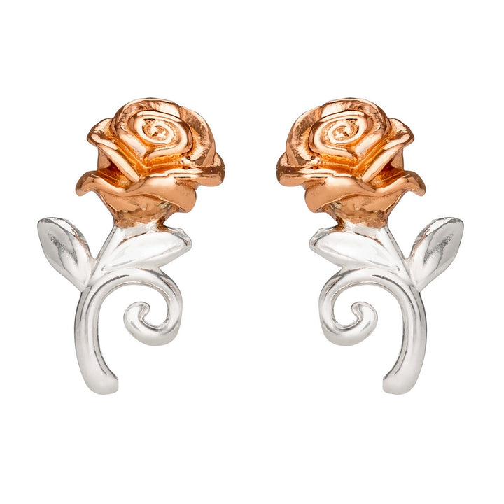 Disney Princess Sterling Silver 925 Tt Plt Beauty & The Beast Rose Stud Orange Earrings E905453TL.PH