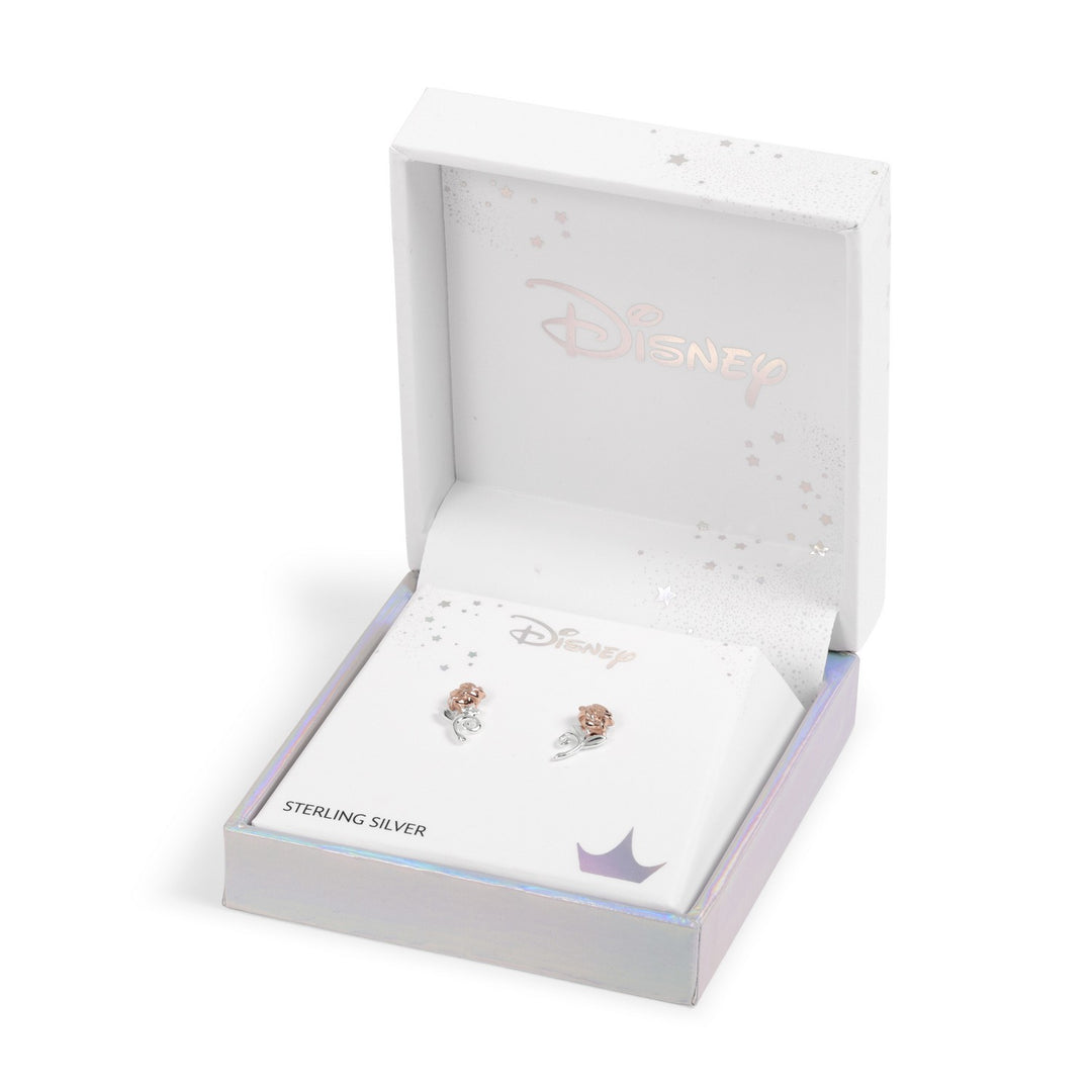 Silver Beauty & The Beast Rose Stud Earrings E905453TL.PH
