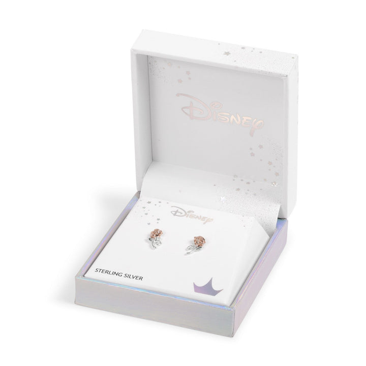 Disney Princess Sterling Silver 925 Tt Plt Beauty & The Beast Rose Stud Orange Earrings E905453TL.PH