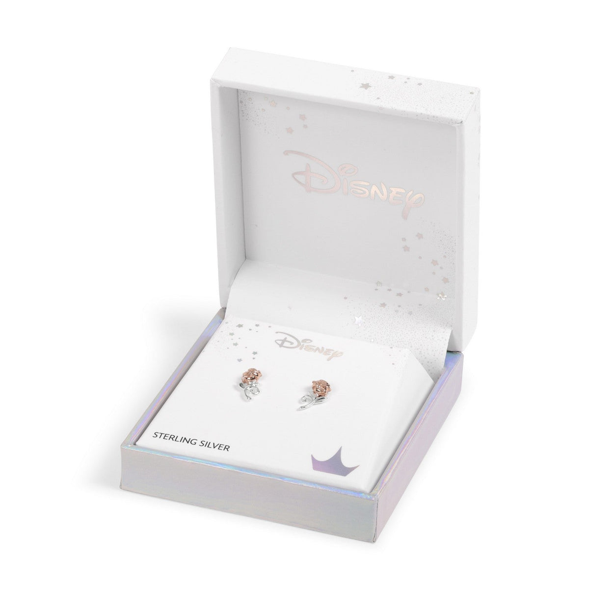 Disney Princess Sterling Silver 925 Tt Plt Beauty & The Beast Rose Stud Orange Earrings E905453TL.PH