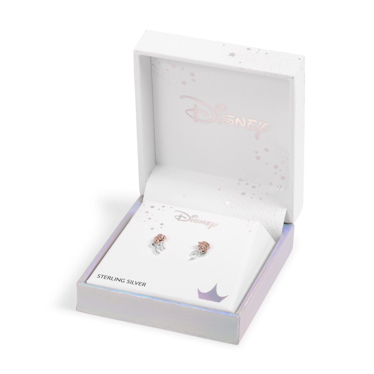 Disney Princess Sterling Silver 925 Tt Plt Beauty & The Beast Rose Stud Orange Earrings E905453TL.PH