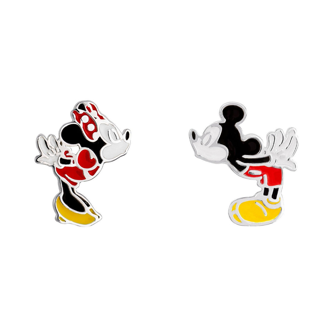 Disney Mickey & Minnie Sterling Silver 925 And Kissing Enamel Filled Orange Earrings E905642SL.PH