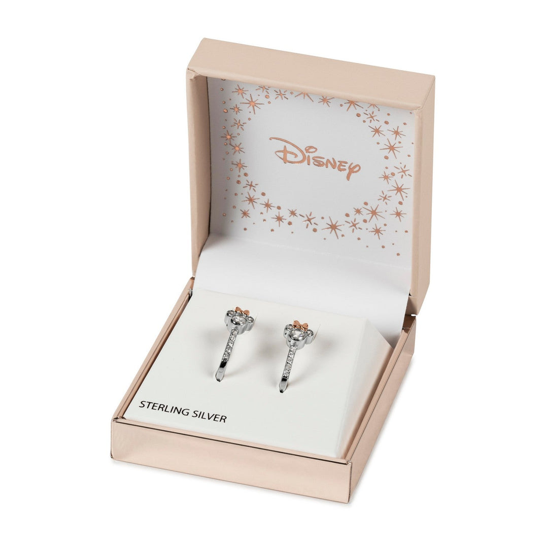 Disney Mickey & Minnie Sterling Silver 925 Tt Plt Cz Mouse Oval Hoop Earrings E905855TZWL.PH