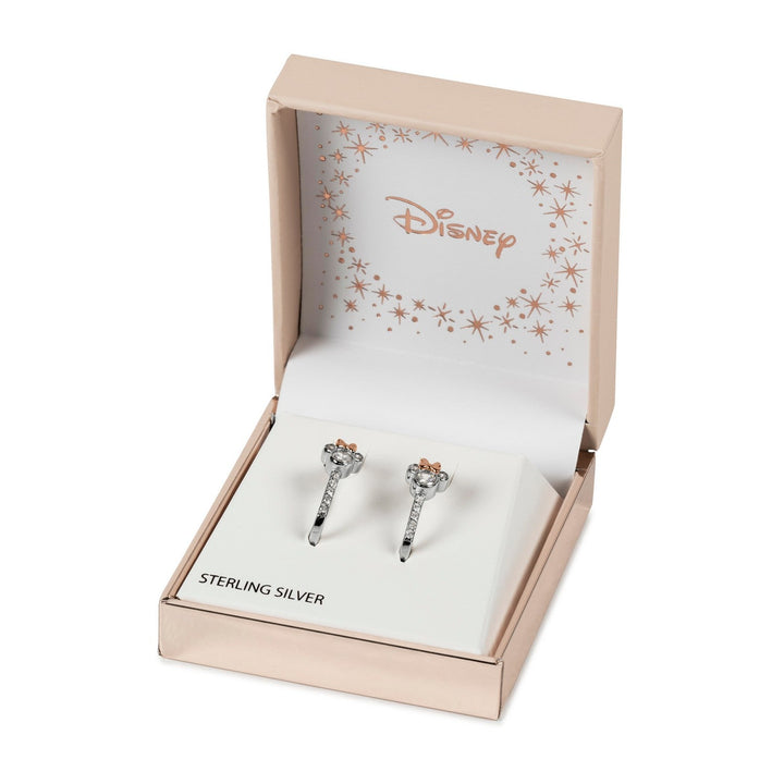 Disney Mickey & Minnie Sterling Silver 925 Tt Plt Cz Mouse Oval Hoop Earrings E905855TZWL.PH