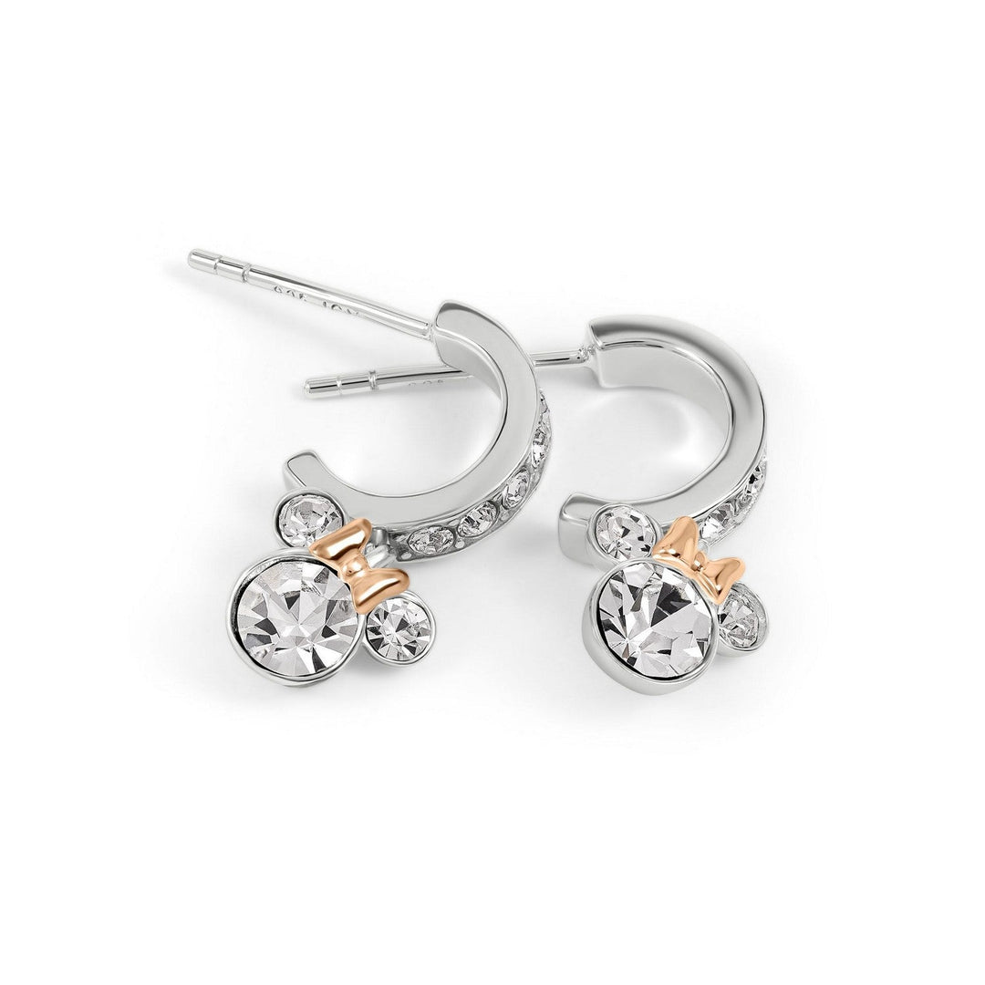 Disney Mickey & Minnie Sterling Silver 925 Tt Plt Cz Mouse Oval Huggie Earrings E906137TRWL.PH