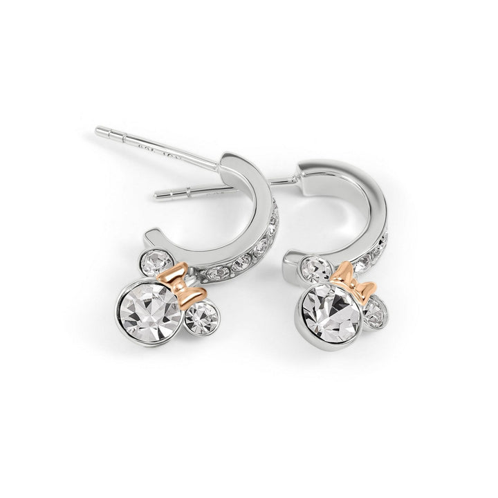 Disney Mickey & Minnie Sterling Silver 925 Tt Plt Cz Mouse Oval Huggie Earrings E906137TRWL.PH