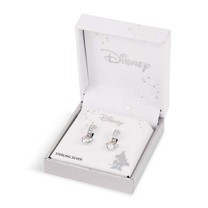 Disney Mickey & Minnie Sterling Silver 925 Tt Plt Cz Mouse Oval Huggie Earrings E906137TRWL.PH