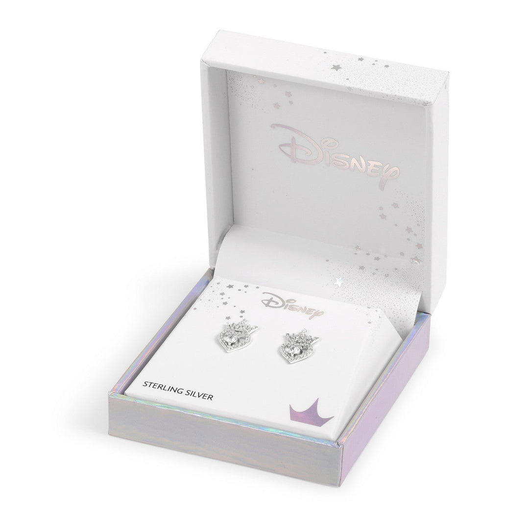 Disney Princess Sterling Silver 925 Cz Heart Tiara April Bstone Stud Earrings E906315RAPRL.PH