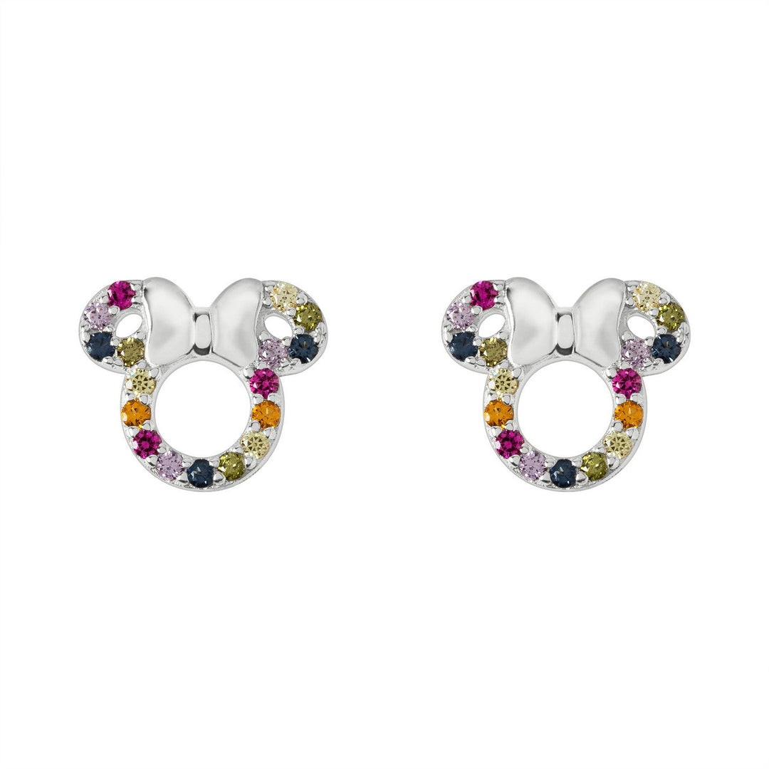 Disney Mickey & Minnie Sterling Silver 925 Rainbow Cz Stud Earrings E906445RZML.PH