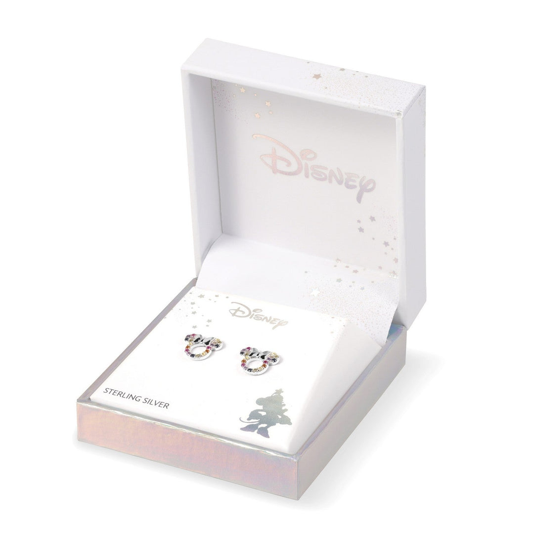 Disney Mickey & Minnie Sterling Silver 925 Rainbow Cz Stud Earrings E906445RZML.PH