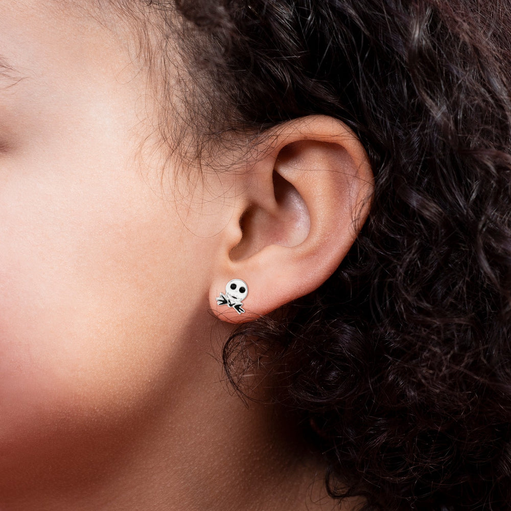 Silver Nightmare Before Christmas Jack Stamp Stud Earrings E906679SL.PH