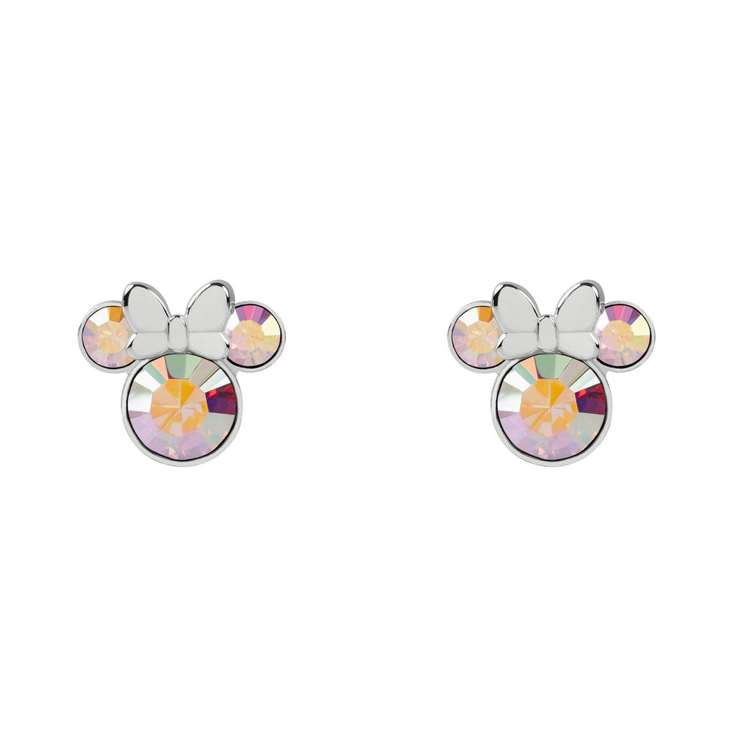 Disney Mickey & Minnie Sterling Silver 925 Mouse With Bow Stone Set Earrings E906770SRCL.PH