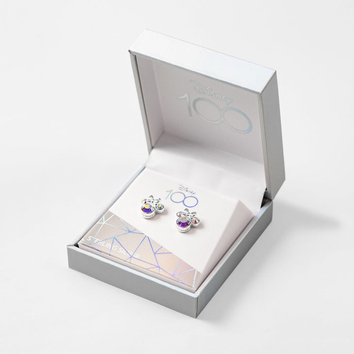 Disney Mickey & Minnie Sterling Silver 925 Mouse With Bow Stone Set Earrings E906770SRCL.PH