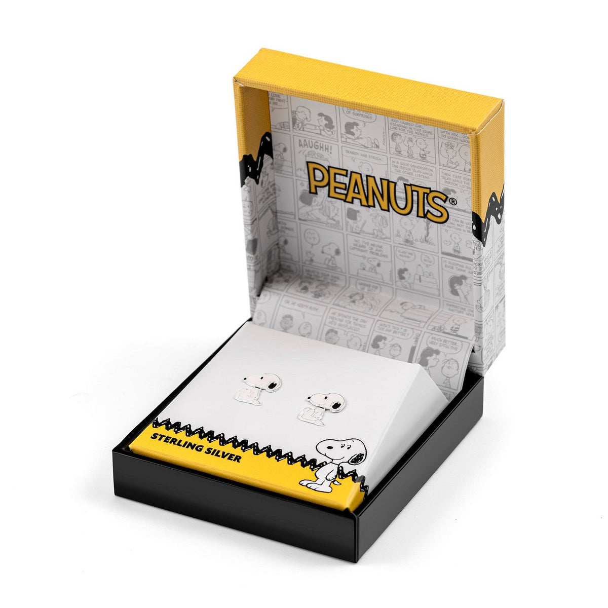 Collectable Peanuts Sterling Silver 925 Enamel Snoopy Stamped Stud Earrings E908011SL.PH