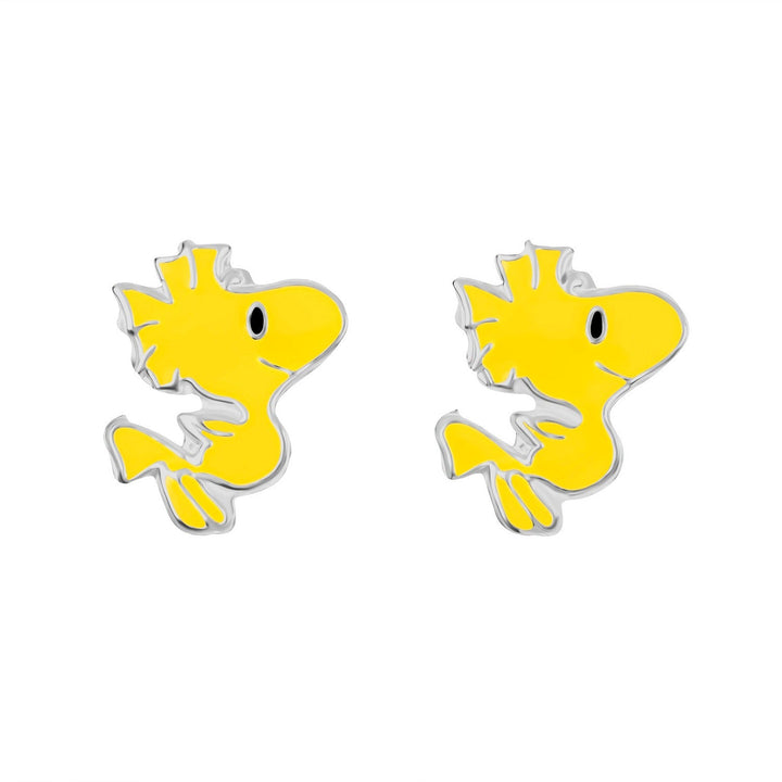 Collectable Peanuts Sterling Silver 925 Enamel Woodstock Stamped Stud Yellow Earrings E908012SL.PH