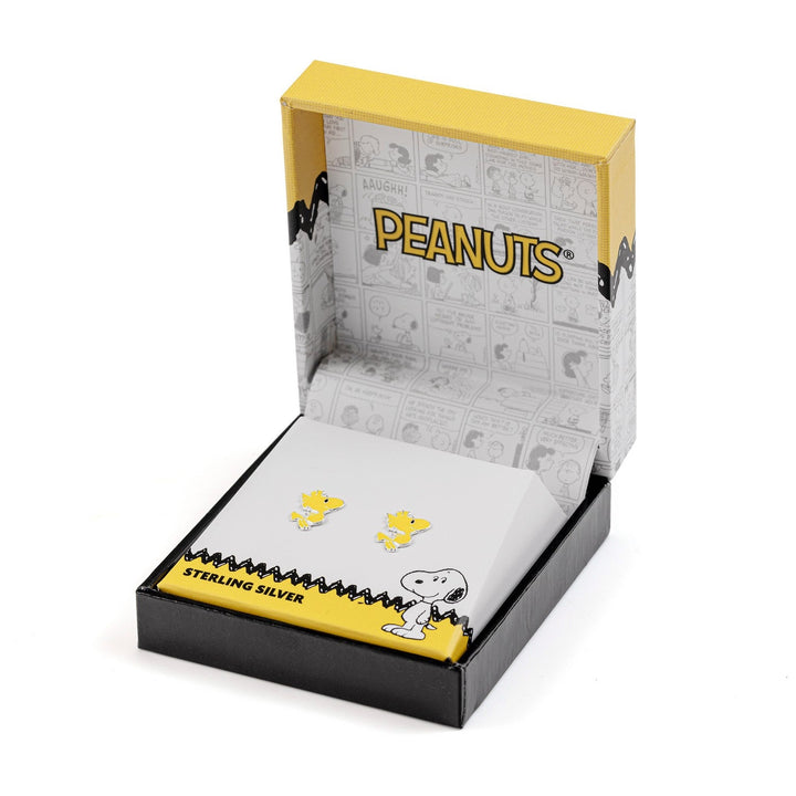 Collectable Peanuts Sterling Silver 925 Enamel Woodstock Stamped Stud Yellow Earrings E908012SL.PH