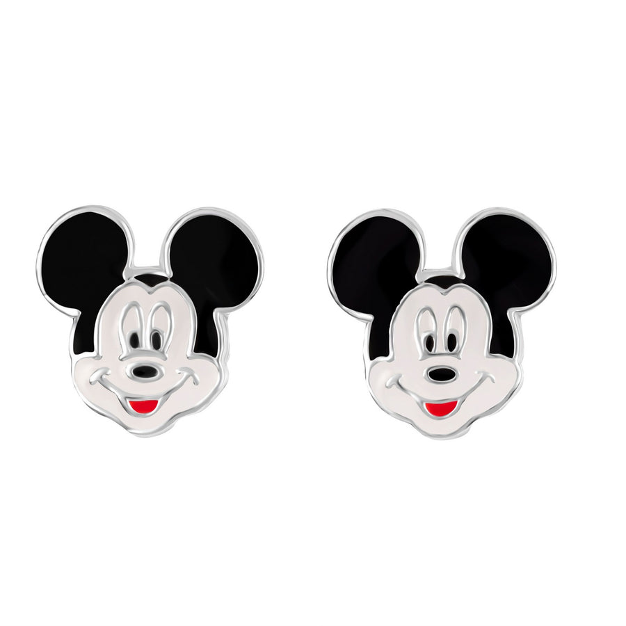 Silver Enamel Mickey Mouse Stamped Stud Earrings E908014SL.PH