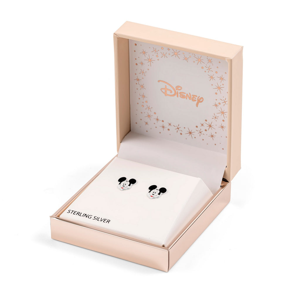 Silver Enamel Mickey Mouse Stamped Stud Earrings E908014SL.PH