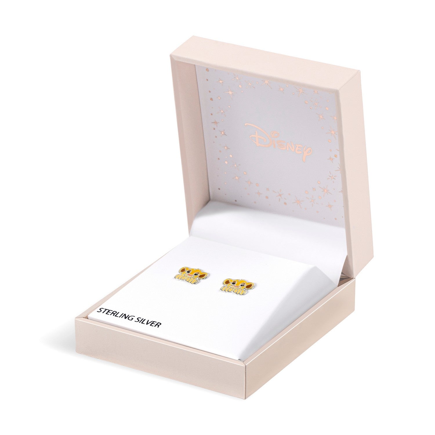 Disney Sterling Silver 925 The Lion King Simba Enamel Stamp Stud Yellow Earrings E908019SL.PH