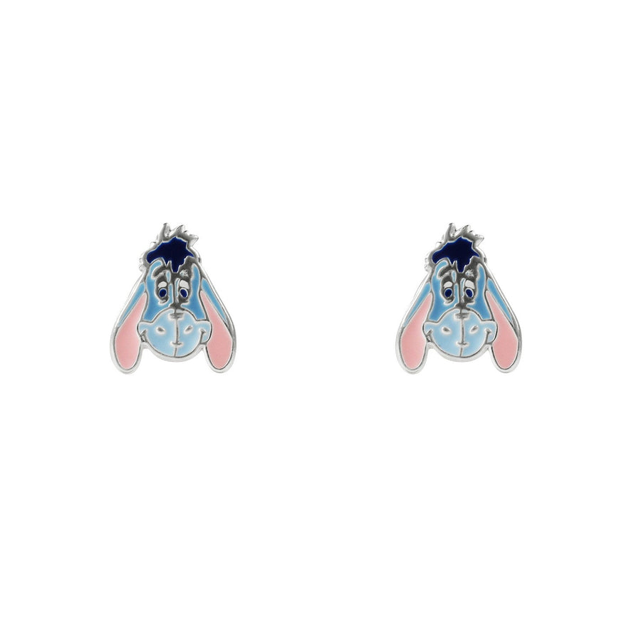 Disney Winnie The Pooh Sterling Silver Eeyore Enamel Stamp Stud Earrings E908098SL PH