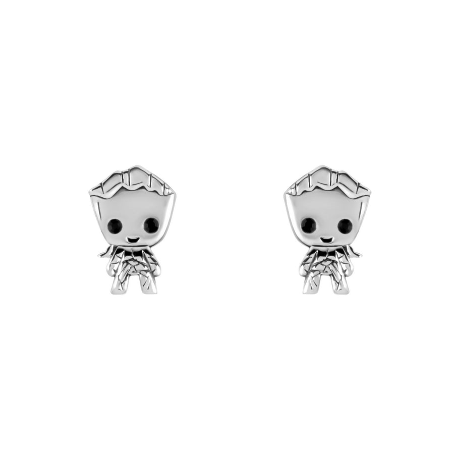 Silver Groot Stamp Stud Earrings E908127SRHL.PH
