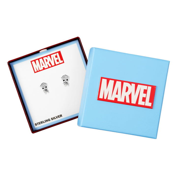 Silver Groot Stamp Stud Earrings E908127SRHL.PH