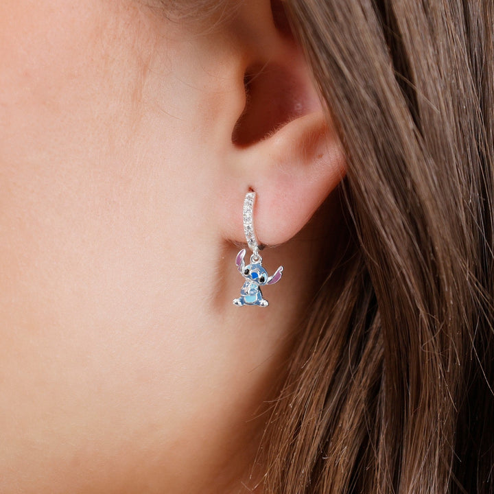 Disney Sterling Silver 925 Sitting Stitch Charm Hoop Earrings E908135SZML.PH