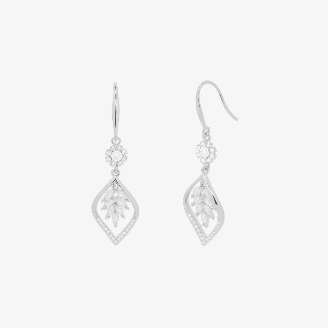 Vine drop sparkle hook earrings