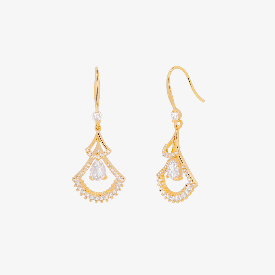 cubic hook drop earrings