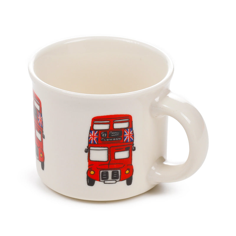 London Souvenir Red Bus Set of 2 Porcelain Espresso Cups ECPS14