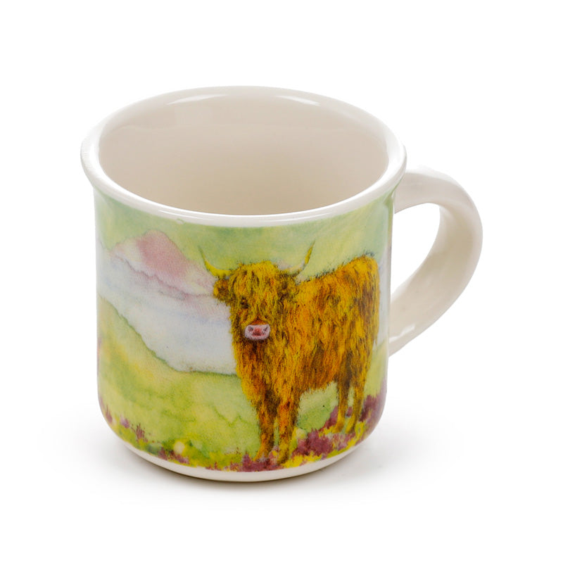 Jan Pashley Highland Coo Cow Set of 2 Porcelain Espresso Cups 75ml ECPS16