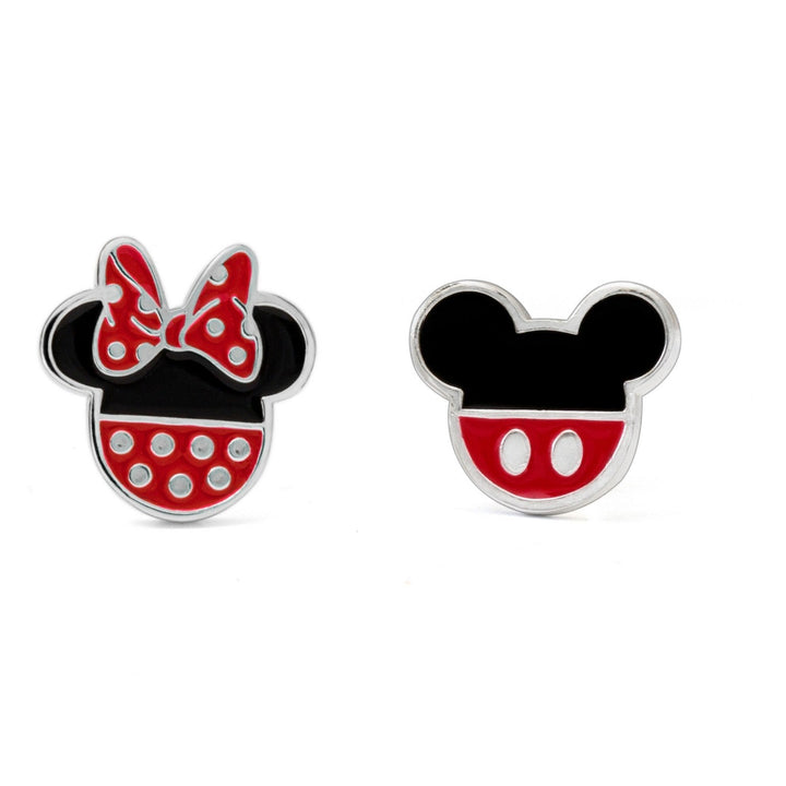 Disney Mickey & Minnie Silver Plated Enamel Filled Sterling Red Earrings EF00258SL.PH