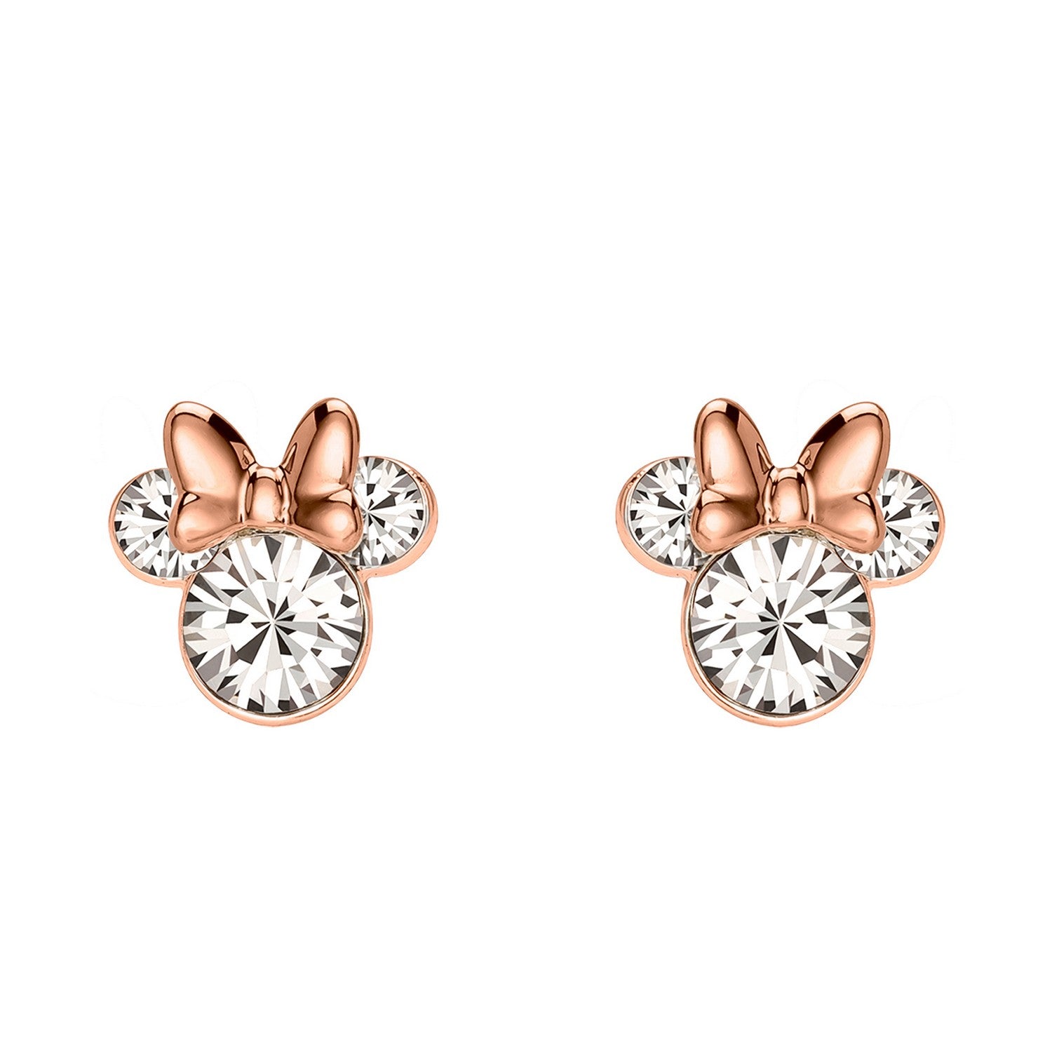Disney Mickey & Minnie Brass Pk Plt Mouse Birthstone (April) Earrings EF00469PAPRL.PA