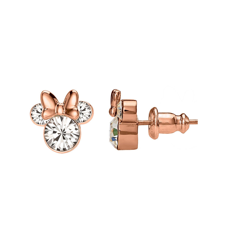 Disney Minnie Mouse Rose Gold Silver Plate Stone Set Earrings EF00469PAPRL.PA