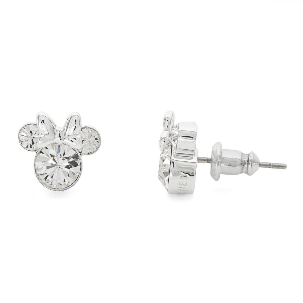 Disney Mickey & Minnie Silver Plated Brass April Birthstone Stud Sterling Earrings EF00469SAPRL PH