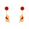 Disney Brass Yg Plt Winnie The Pooh Red And Floating Balloon Drop Orange Earrings EF00861YL.PH