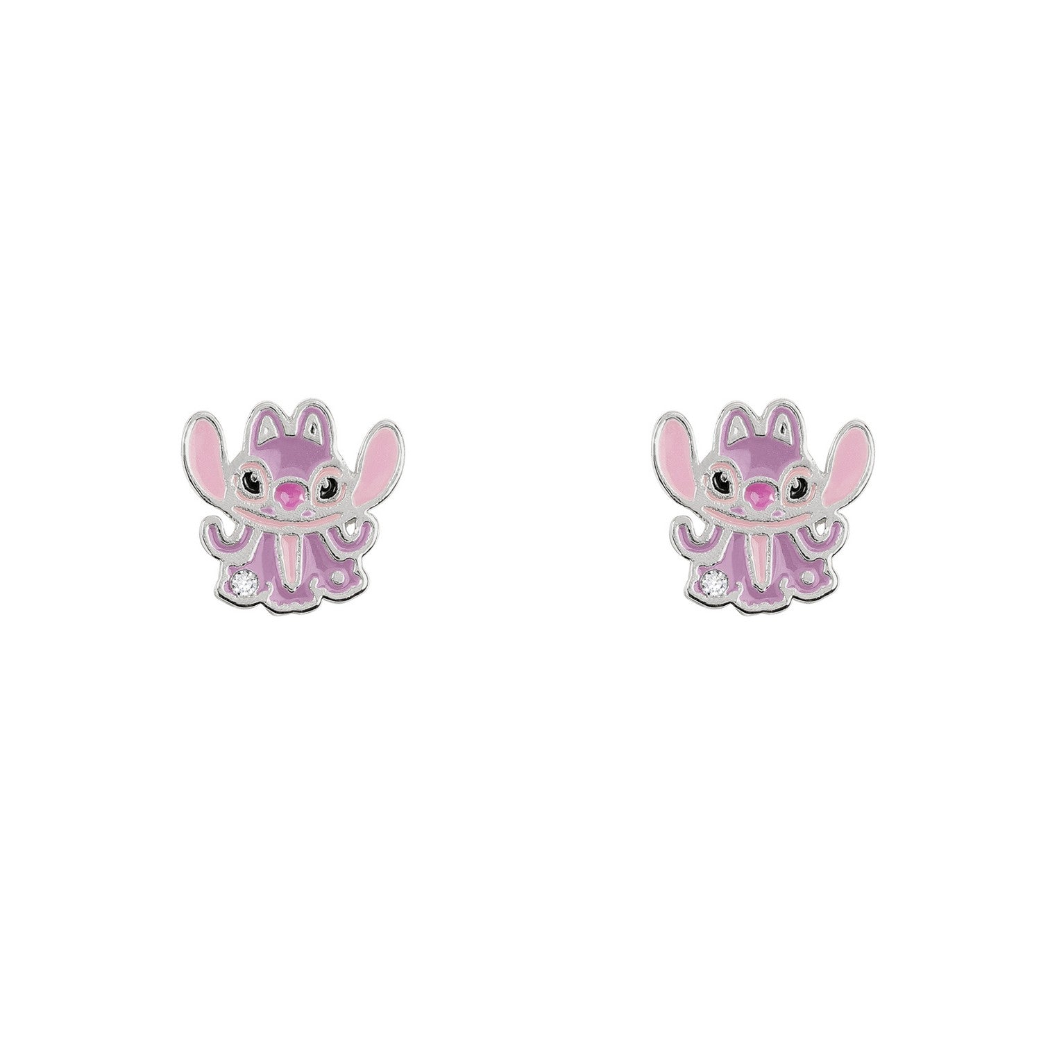 Disney Stitch Brass Slv Plt Angel Stud Earrings EF01086SRWL.PA
