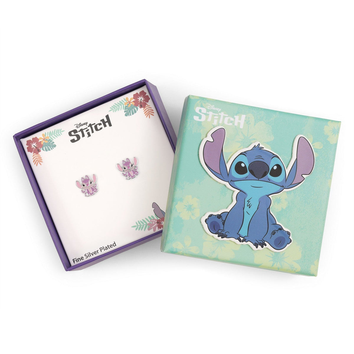 Disney Stitch Brass Slv Plt Angel Stud Earrings EF01086SRWL.PA