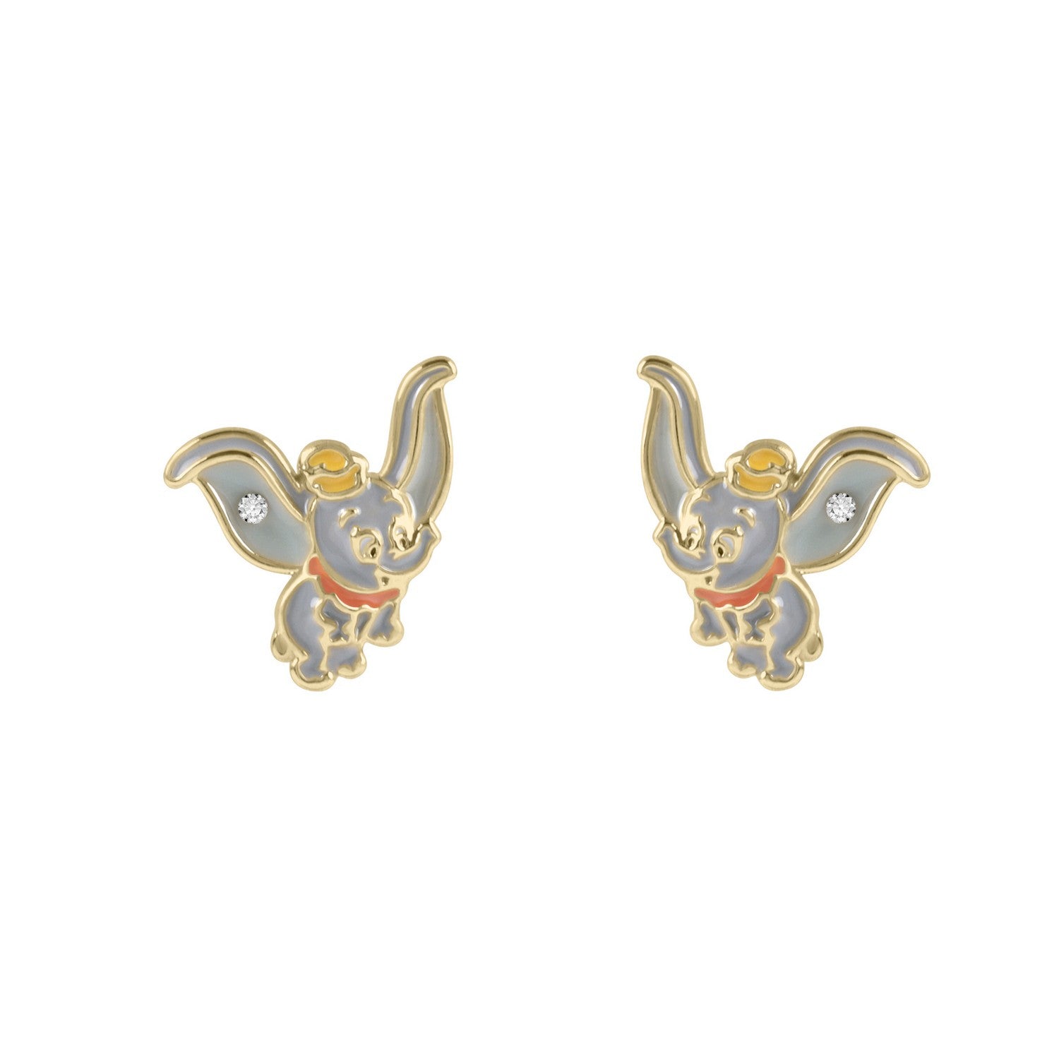 Pair of Dumbo earrings on a white background