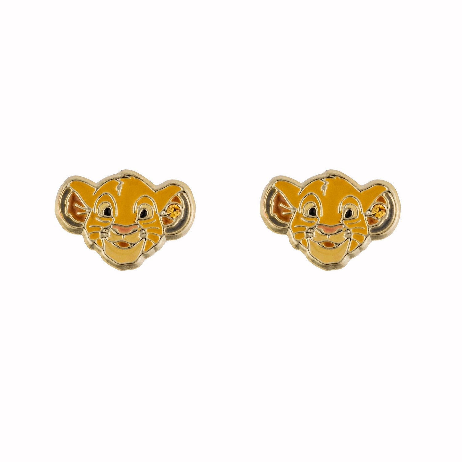 Disney Lion King Brass Yg Plt Simba Stud Yellow Earrings EF01444YRYL.PA