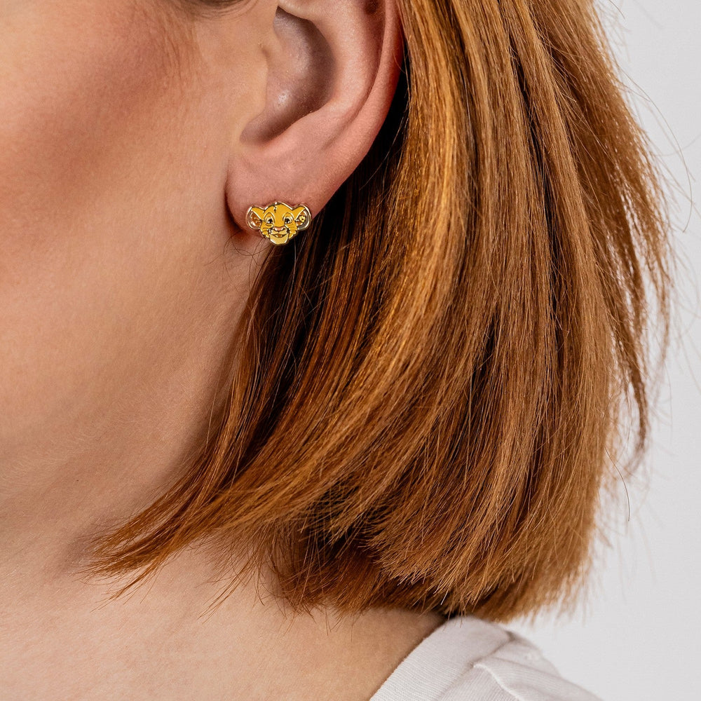 Disney Lion King Brass Simba Stud Yellow Earrings EF01444YRYL PA