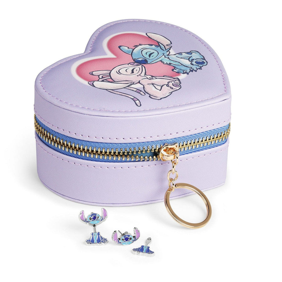Disney Stitch & Angel Zip Up Love Heart Jewellery Set EH00073RL PH-SET