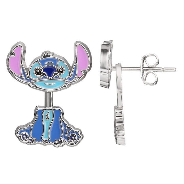 Disney Stitch & Angel Zip Up Love Heart Jewellery Box With W/Imitation Rhod Plt - Eh00073Rl.Ph Vz703053L.Ph Earrings EH00073RL.PH-SET