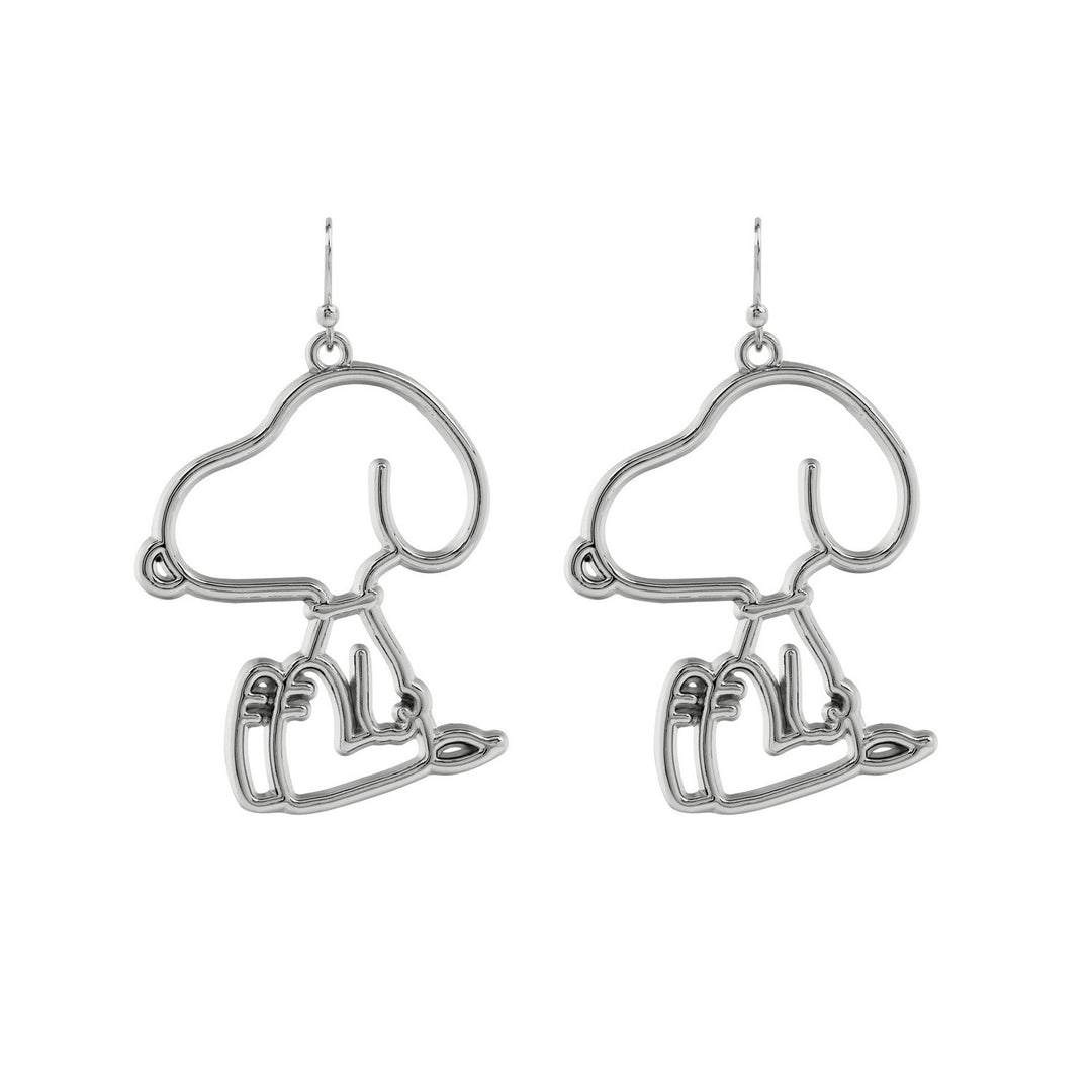 Collectable Peanuts Silver Plated Hollow Snoopy Drop Sterling Earrings EH00366RL.PH