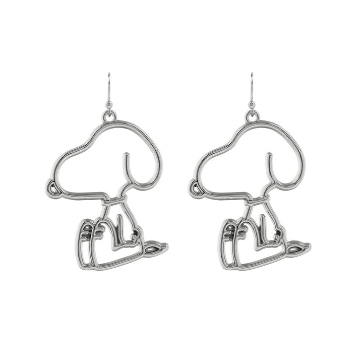 Collectable Peanuts Silver Plated Hollow Snoopy Drop Sterling Earrings EH00366RL.PH