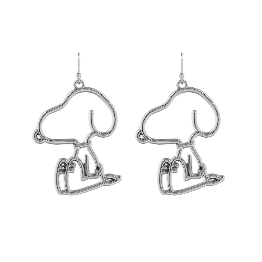Collectable Peanuts Silver Plated Hollow Snoopy Drop Sterling Earrings EH00366RL PH